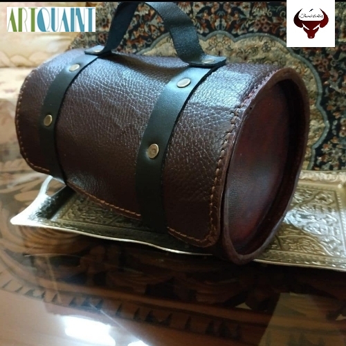 خرید، قیمت و مشخصات کیف گرد چرمی، ساخته شده از چرم اصل تبریز و فولتر گاوی بسیار با کیفیت | هنرظریف