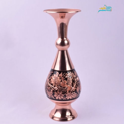 خرید، قیمت و مشخصات گلدان صراحی 40 الماس تراش، دارای ورق ضخیم مس و با روکش پلی استر | هنرظریف