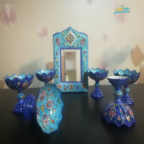 خرید، قیمت و مشخصات هفت سین میناکاری (پرداز) از جنس مس لعاب شده با متریال عالی ضد خش | هنرظریف