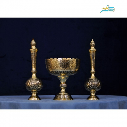 خرید، قیمت و مشخصات تنگ قلندری و آجیل خوری برنجی، قلم زنی اعلاء با طرح گل مرغ به همراه ضمانت نامه معتبر | هنرظریف