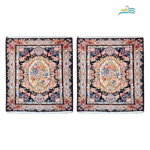 خرید، قیمت و مشخصات رومیزی یا دیوارکورب تزئینی جنس پشم مرینوس و ابریشم با گره ترکی درجه 1 | هنرظریف