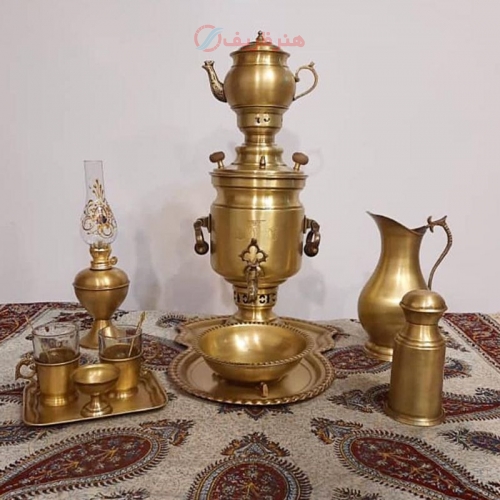 مشخصات، خرید و قیمت سرویس سماور زغالی برنجی 3 لیتری ورق ضخیم - هنرظریف