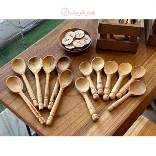 خرید و قیمت قاشق چوبی دسته خراطی 13 و 17 سانتی کیفیت بالا - هنرظریف