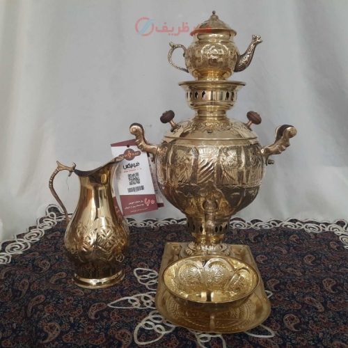 قیمت و خرید سماور زغالی ٤ لیتری توپی قلمزنی و ساده - هنرظریف