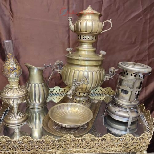 خرید، قیمت و مشخصات سماور زغالی برنجی 3 لیتری ورق ضخیم و سنگین وزن آنتیک شده  - هنرظریف