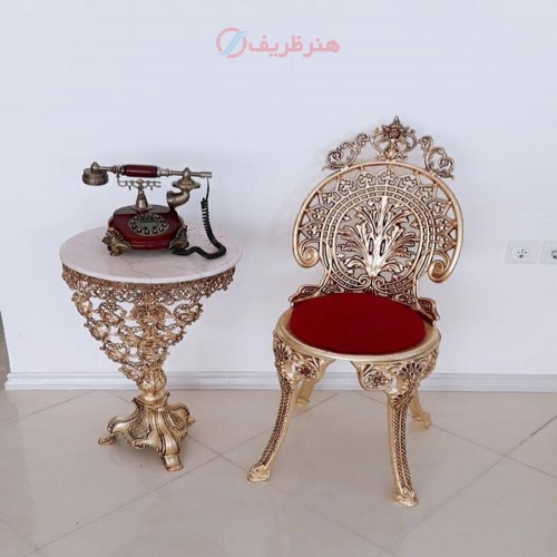 مشخصات کامل ست میز تلفن تاج بلند و صندلی تاج دار با کیفیت - هنرظریف
