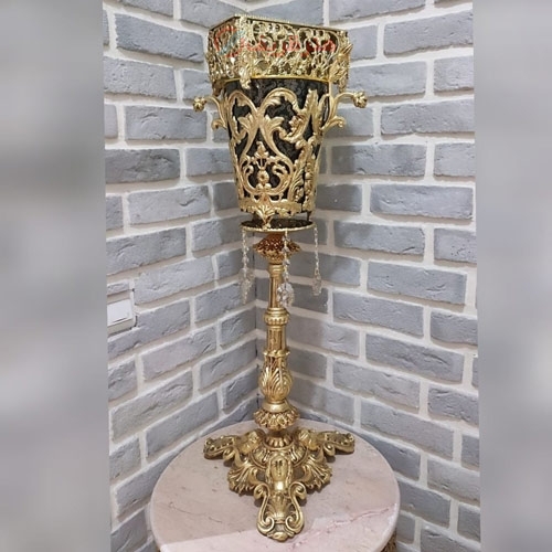 مشخصات کامل و قیمت سطل و جادستمال ستونی آویز دار، جنس آلیاژ آلومینیوم آبکاری برنز، زیر قیمت بازار - هنرظریف