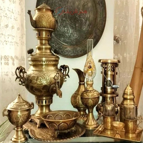 خرید، قیمت و مشخصات سماور زغالی برنجی 4 لیتری 13 پارچه، قلم دست اعلاء به قیمت تولیدی | هنرظریف
