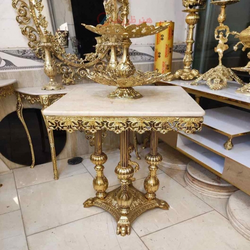 خرید قیمت و مشخصات میز خاطره صفحه سنگ آبکاری برنز آلیاژ آلومینیوم کیفیت درجه 1 محصول اصفهان | هنرظریف