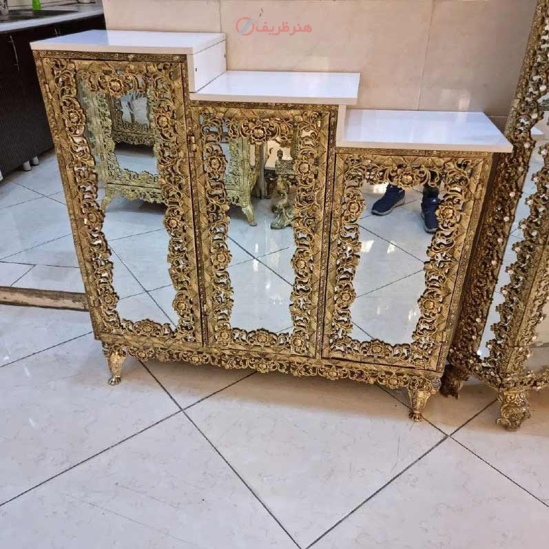 خرید، قیمت و مشخصات جا کفشی سه تیکه برنزی، مدل گل سرخ، برنز درجه 1، ورق ضخیم، بسیار زیبا و شیک، با ضمانت کیفیت | هنرظریف
