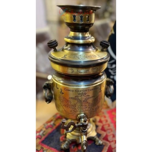 خرید آنلاین، سماور 3 لیتری سطلی مهر شوروی دسته خواب طرح آنتیک، ورق ضخیم، رنگ ثابت، کیفیت درجه یک | هنرظریف