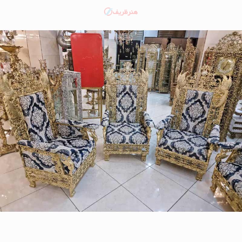 خرید قیمت و مشخصات مبل زیبای طرح طاووس رنگ ثابت با ضخامت بالا و روکش برنز در رنگ بندی متنوع | هنرظریف