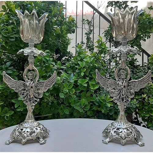 خرید آنلاین، شمعدان تمام آلیاژ نقره ای، روکش نقره و تمام آلیاژ، باضمانت، زیر قیمت بازار | هنرظریف