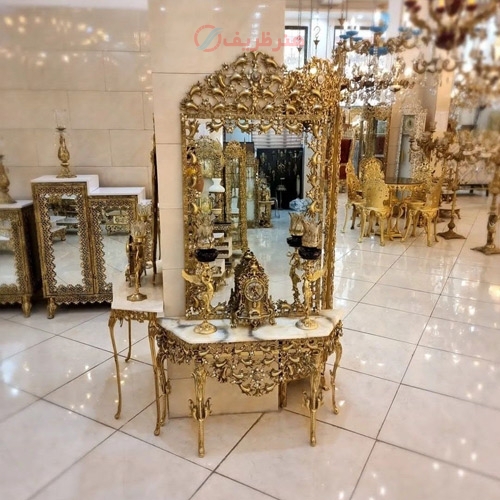 خرید، قیمت و مشخصات اینه و شمعدان جنس برنز آنتیک مناسب افراد سخت پسند، دارای ضمانت - هنرظریف
