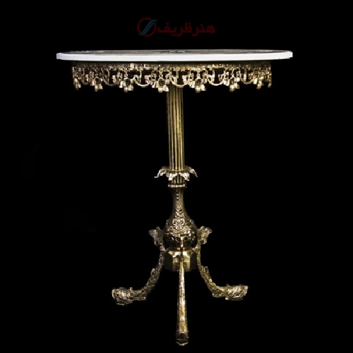 خرید، قیمت و مشخصات میز تلفن تک پایه طرح ماهی با بدنه برنزی و پرداخت کاری شده - هنرظریف