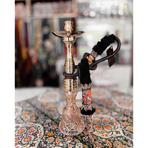 خرید، قیمت و مشخصات قلیان برنجی یک مرتبه شمش، شیشه تراش خطی طلا کوب با گارانتی مادام العمر ارزان و باکیفیت _ هنرظریف