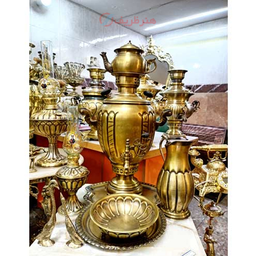 خرید، قیمت و مشخصات سرویس 6 پارچه سماور ذغالی، 5 لیتر طرح روس تخم مرغی طرح آینه زنجیری ورق 0/8 با کیفیت ارزان و با کیفیت _ هنرظریف