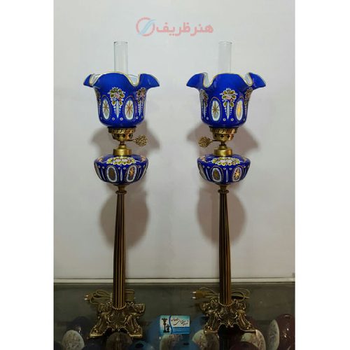 خرید، قیمت و مشخصات چراغ لب چین سه پوست تمام برنجی آنتیک، ارزان و با کیفیت _ هنرظریف