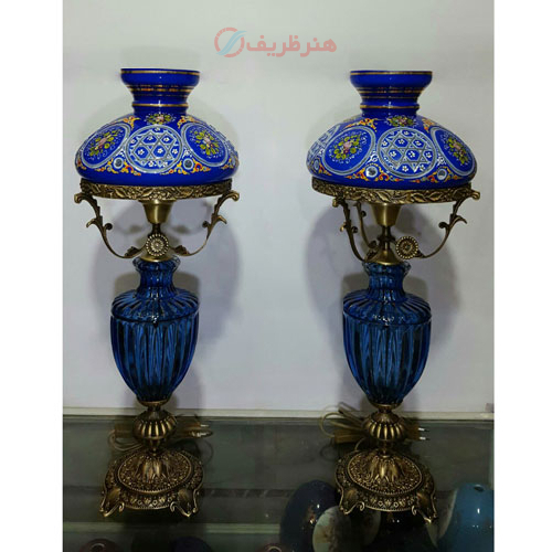 خرید، قیمت و مشخصات چراغ قالپاقی سه پوست آبی بسیار شیک، ارزان و با کیفیت _  هنرظریف