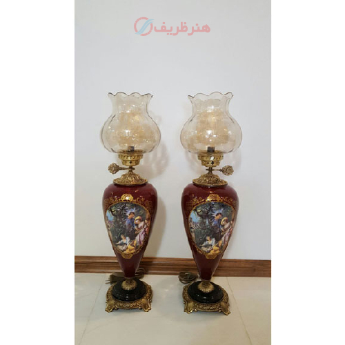 خرید، قیمت و مشخصات چراغ ستون سرامیکی طرح ایتالیایی تمام برنجی در رنگ های مختلف، ارزان و با کیفیت_ هنرظریف