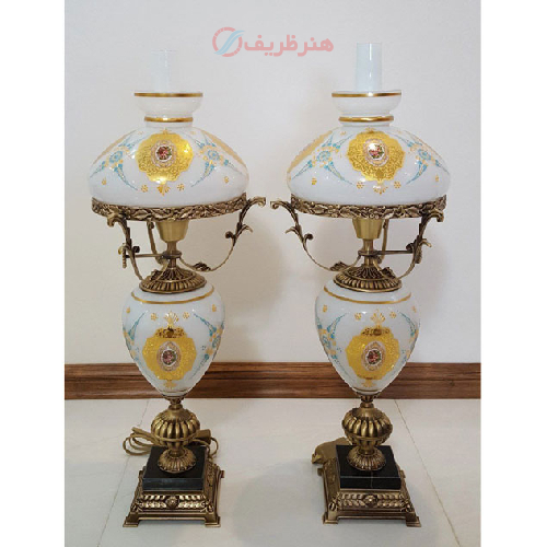 خرید، قیمت و مشخصات چراغ قالپاقی دو پوست شیری مدل گنبدی گرد، ارزان و با کیفیت _ هنرظریف