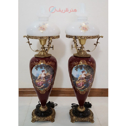 خرید، قیمت و مشخصات  چراغ قالپاقی ستون کله قندی زرشکی، ارزان و با کیفیت _ هنرظریف