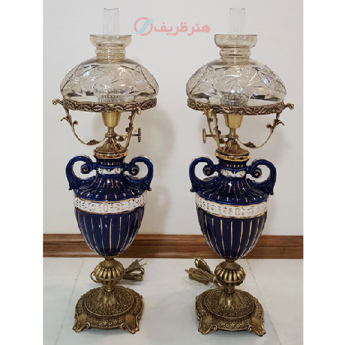 خرید، قیمت و مشخصات چراغ قالپاقی ستون گلدانی دسته دار مدل شیشه ای، ارزان و با کیفیت _ هنرظریف