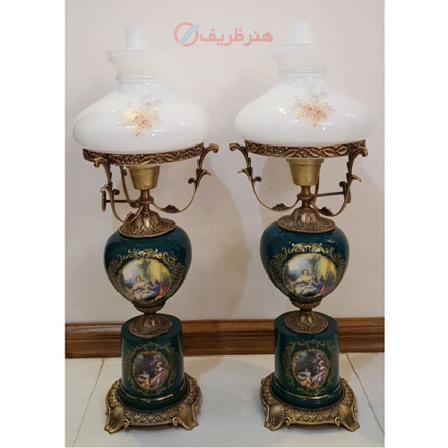 خرید، قیمت و مشخصات چراغ قالپاقی ستون استوانه ای دو تیکه تمام برنج، ارزان و با کیفیت _ هنرظریف