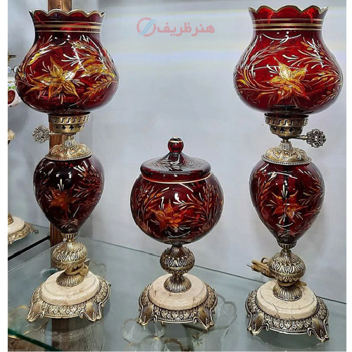 خرید، قیمت و مشخصات ست چراغ لامپا و شکلات خوری با آبکاری، ارزان و با کیفیت _ هنرظریف
