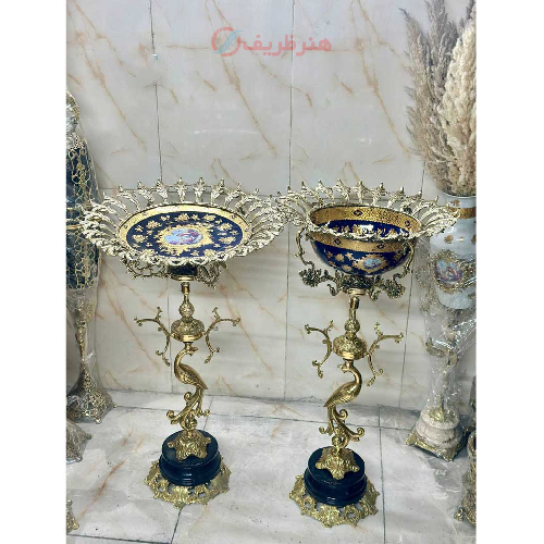 خرید، قیمت و مشخصات کنار سالنی برنزی درنا پایه سنگی در دو مدل_ هنرظریف