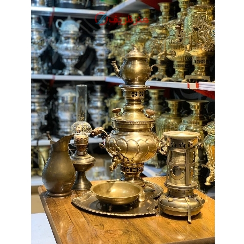 خرید، قیمت و مشخصات سماور زغالی 3 لیتری مدل پانچ، ورق ضخیم، مهر روسی ارزان و باکیفیت _ هنرظریف