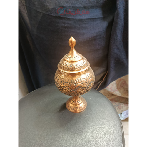 خرید، قیمت و مشخصات شکلات خوری مسی قرمز طرح گل | هنرظریف