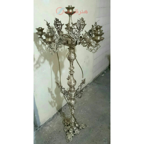 خرید، قیمت و مشخصات آباژور کنار سالنی برنزی اصل،مدل سه پایه؛ شیک و مدرن _ هنرظریف