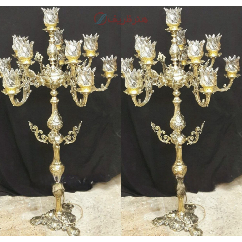 خرید، قیمت و مشخصات آباژور ایستاده برنزی اصل، مدل لاله؛ شیک و مدرن _ هنرظریف