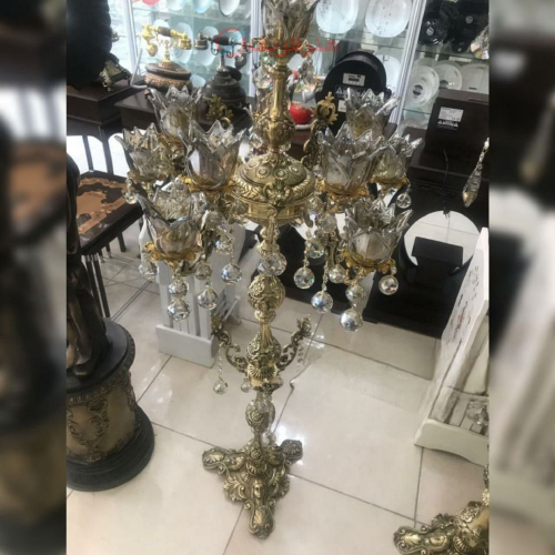 خرید، قیمت و مشخصات آباژور کنارسالنی برنزی اصل، مدل سه پایه؛ با کیفیت عالی _ هنرظریف