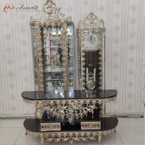 خرید آنلاین، سرویس 3 تکه جهیزیه برنزی دکوراتیو،  مدل گل آفتابگردان و رنگ چند لایه، دارای ضمانت، با قیمت مناسب | هنرظریف