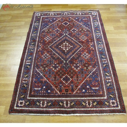 خرید آنلاین، قالیچه دستبافت کاشان کد 39497 در طرح زمینه لچک و ترنج، زمینه لاکی و حاشیه کرم، زیر قیمت بازار | هنرظریف