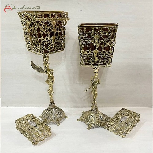 خرید آنلاین،  سطل و جا دستمال کاغذی برنزی 4 گوش مدل فرشته و رنگ ثابت با ضمانت، با قیمت مناسب | هنرظریف