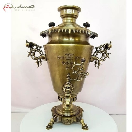 خری آنلاین، سماور 8 لیتری زغالی گازی ریخته گری شده کد 114 مدل چشم نواز تراش با رنگ آنتیک، امکان سفارش با رنگ طلایی، کیفیت اعلاء، زیر قیمت بازار | هنرظریف