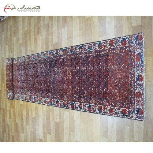 خرید آنلاین،  کناره دستبافت ملایر کد 39267 با زمینه سرمه ای و حاشیه کرم بافته شده نخ درجه یک، دارای ضمانت، با قمیت مناسب | هنرظریف