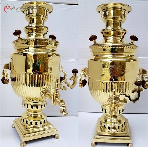 خرید آنلاین، سماور 6 لیتری ذغالی برنجی کد 114 با پایه های متفاوت به سلیقه شما در 2 رنگ آنتیک و طلایی همراه با ضمانت، با قیمت مناسب | هنرظریف
