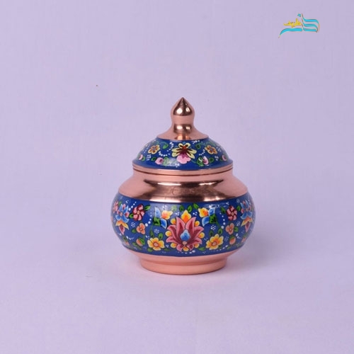 قندان 14 مس و پرداز با ماندگاری رنگ بالا، ورق ضخیم مس و نقاشی دست - هنرظریف