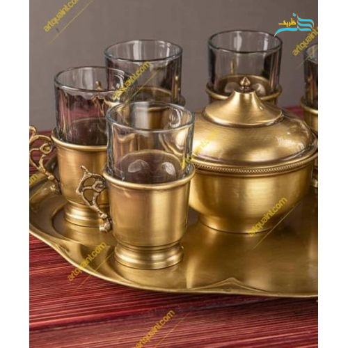 سماور زغالی برنجی 6 لیتری با روکش نانو، رنگ ثابت و ورق ضخیم برنج