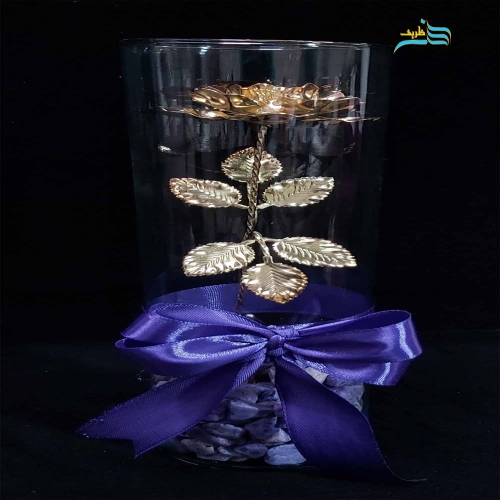 باکس گل شیشه ای برنجی با روکش نقره، بسیار زیبا و استفاده شده از مواد درجه 1 - هنرظریف