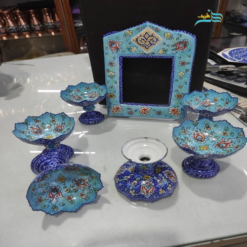 هفت سین میناکاری (پرداز) از جنس مس لعاب شده با متریال عالی