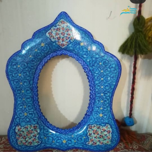 آینه و شمعدان میناکاری بسیار خوش ساخت، از جنس مس لعاب شده با بهترین زیرساخت