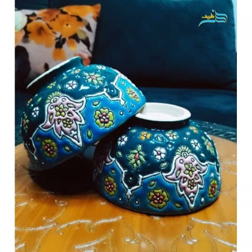 ترشی خوری میناکاری لعاب برجسته با رنگ طبیعی کوره ای ثابت قابل استفاده