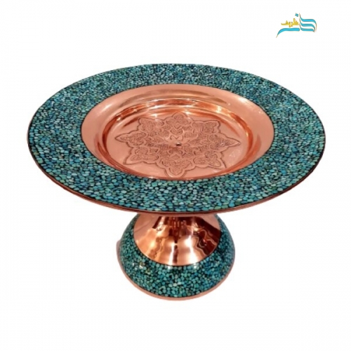 شیرینی خوری فیروزه کوبی کد ۱۰۰۵ ورق مس بسیار با کیفیت و درجه 1 طول 30 و عرض 21 سانت