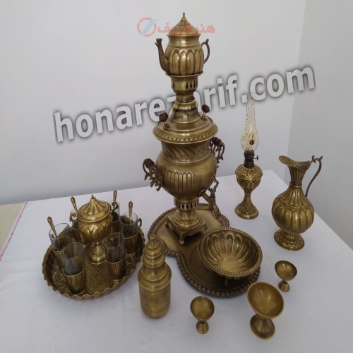 ست سماور 3.5 لیتری دسته توری لبه دار