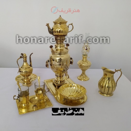 سرویس سماور برنجی زغالی مدل نظر 1.5 لیتری - هنرظریف